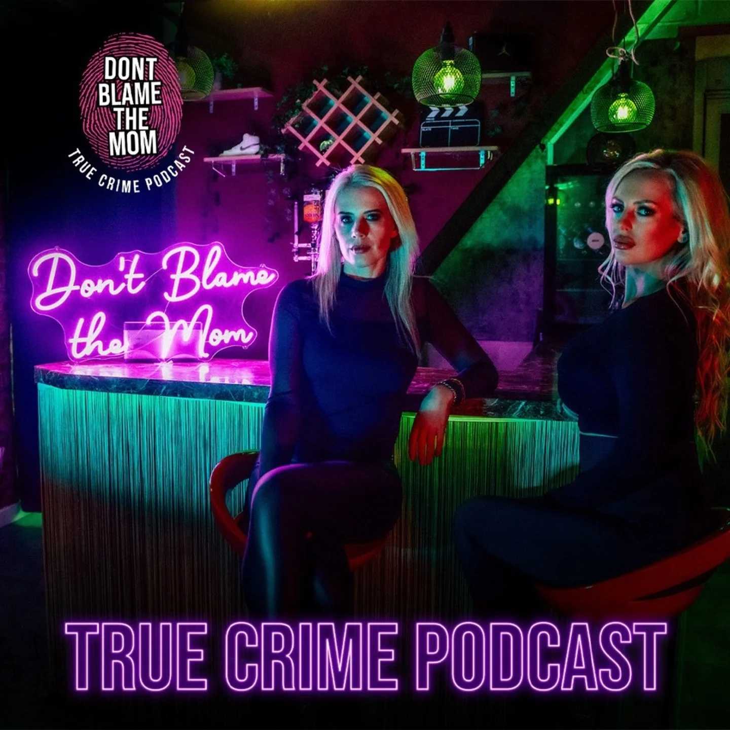 Our new artwork for @dontblamethemom podcast @wizradio 🎤 
Logo by @graphictank.ltd , photo @danny.woodstock 
Cringe trying to look mysterious expressions by @hannah_kersley  @kateefitzgibbon 😝

#truecrimepodcast #podcast #truecrimecommunity