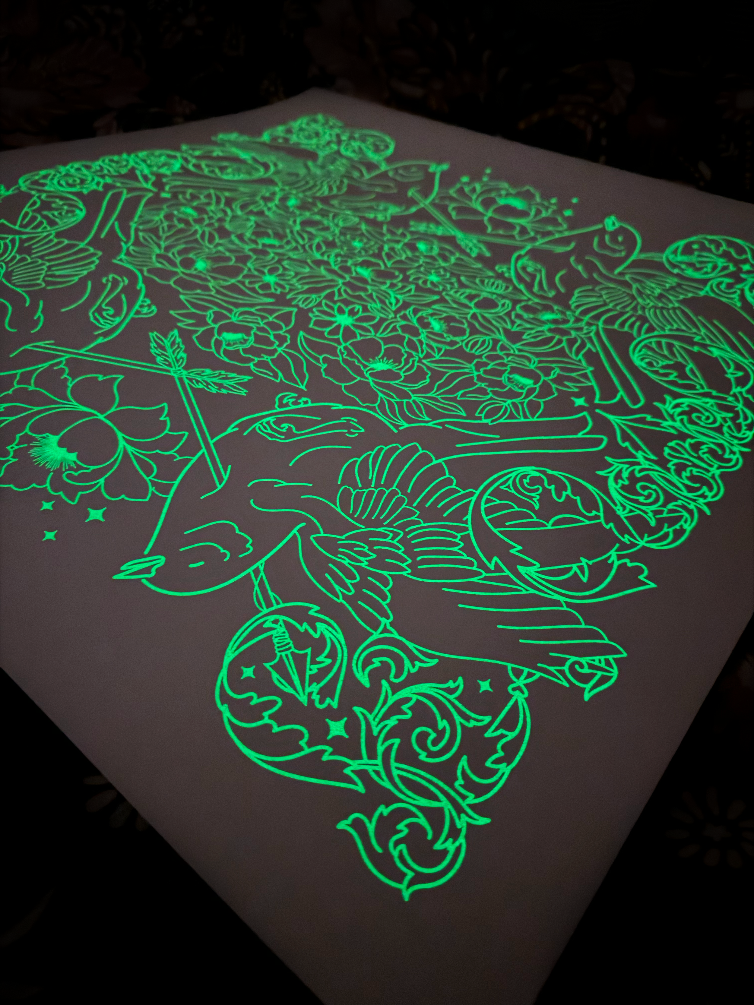 Birdana Glow in the Dark Print 22x22