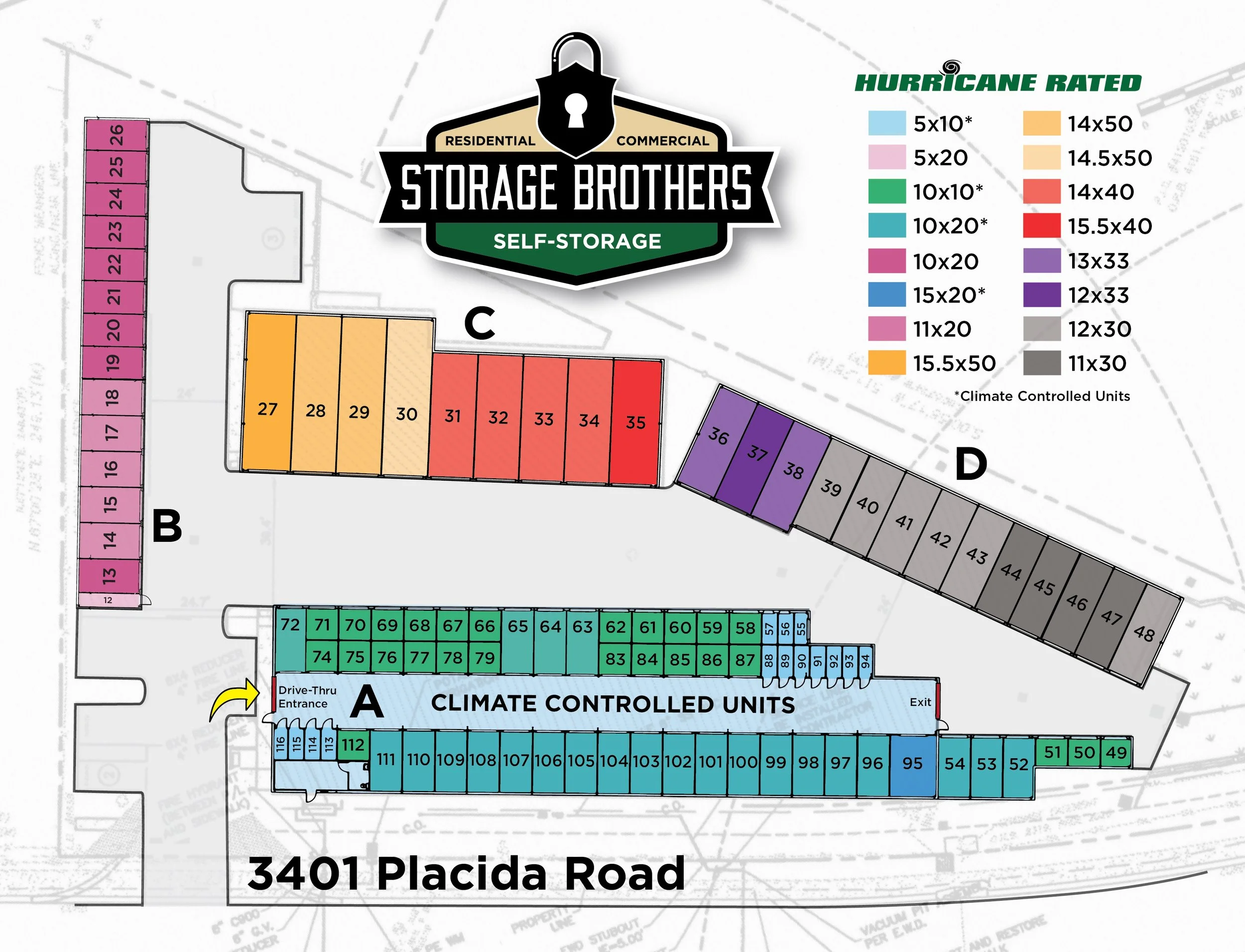 Storage Brothers Florida facility map