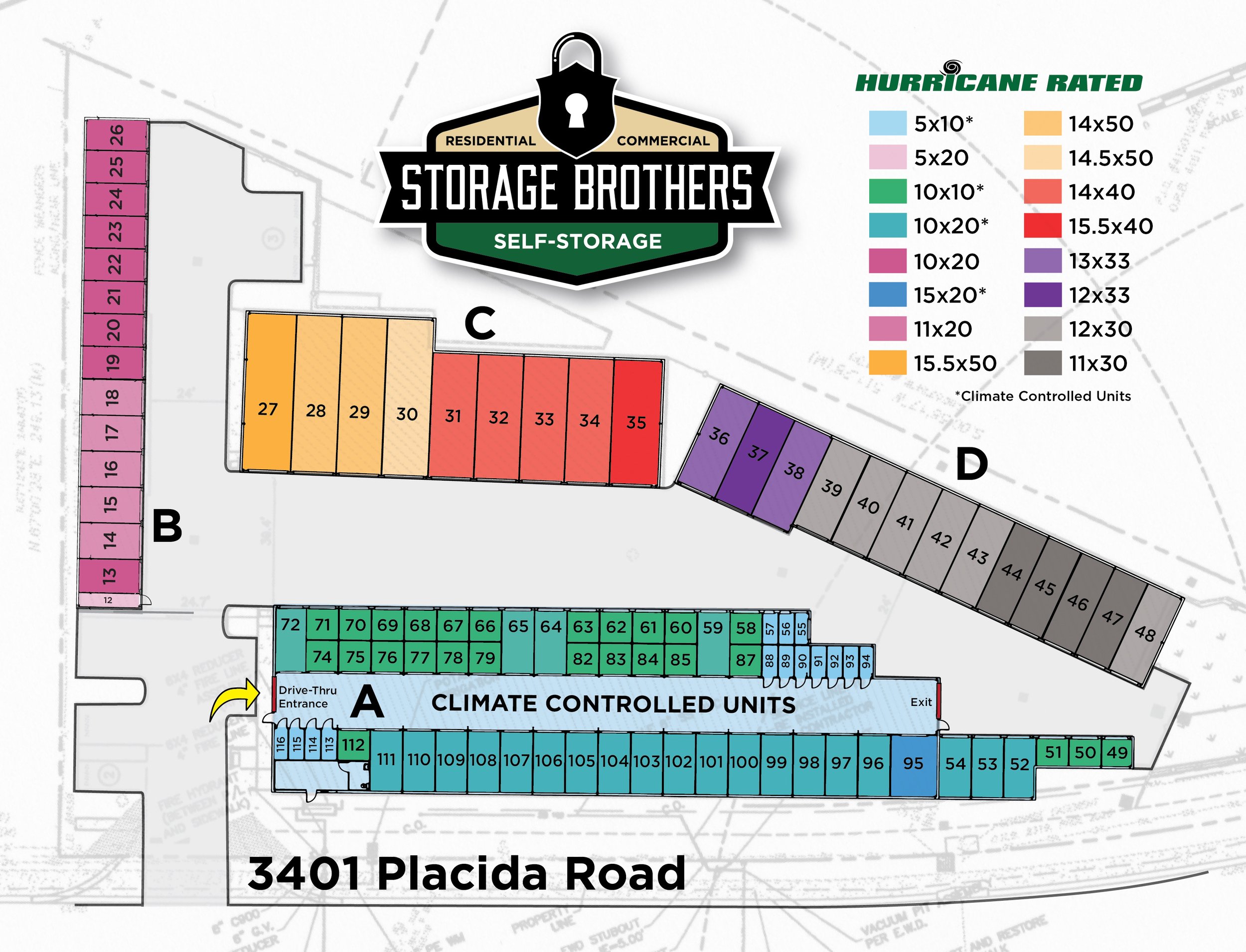 Storage Brothers Florida facility layouts