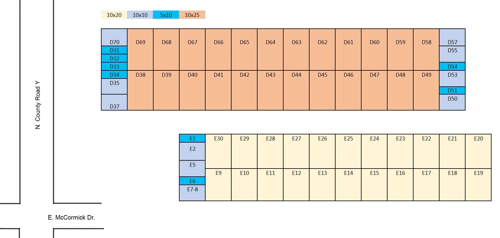 Storage Brothers Janesville 2904 E McCormick unit layout