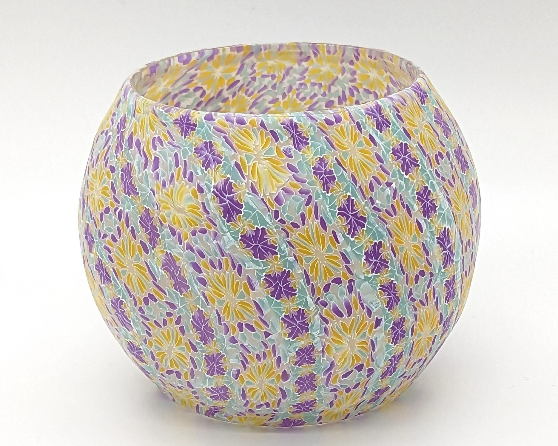 Translucent Floral Candle Holder – Illuminated Mardi Gras Glow