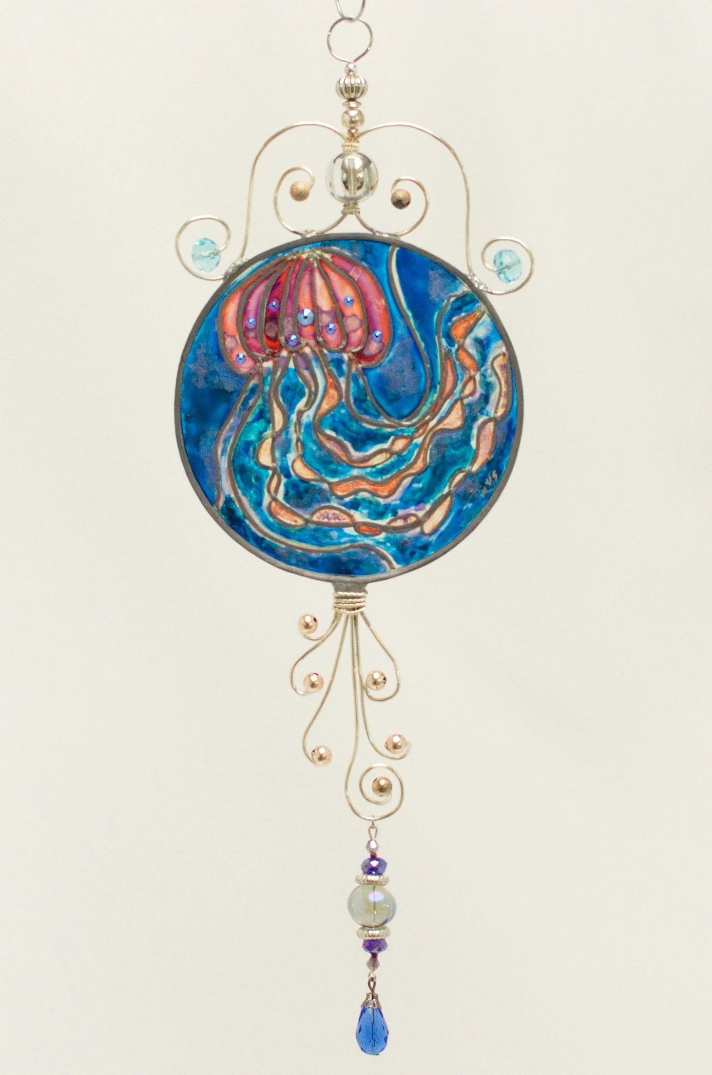 Jellyfish Illusion Glass - Drift in Painted Current