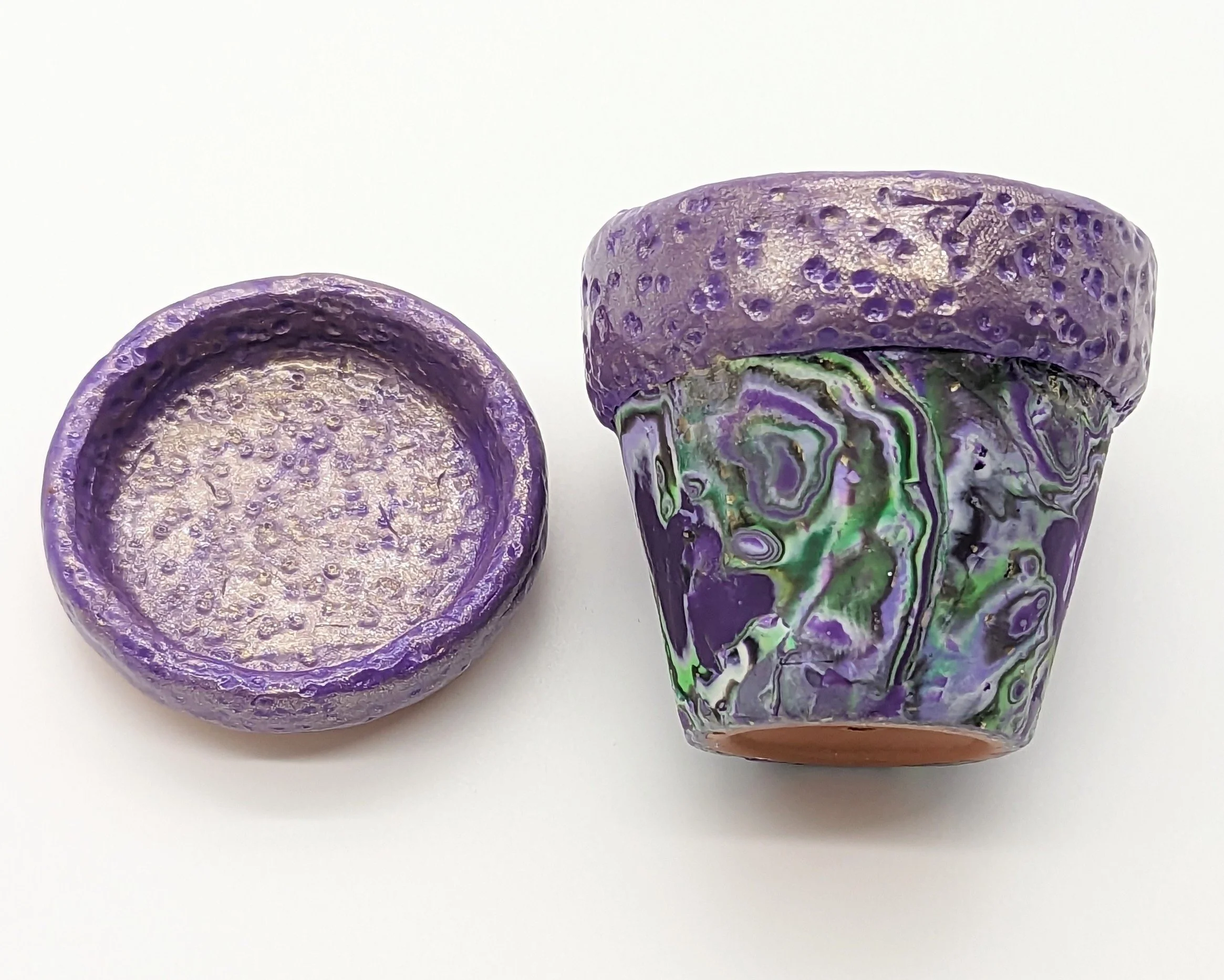 Mardi Gras Micro Clay Pots – Mini Mardi Gras Planters