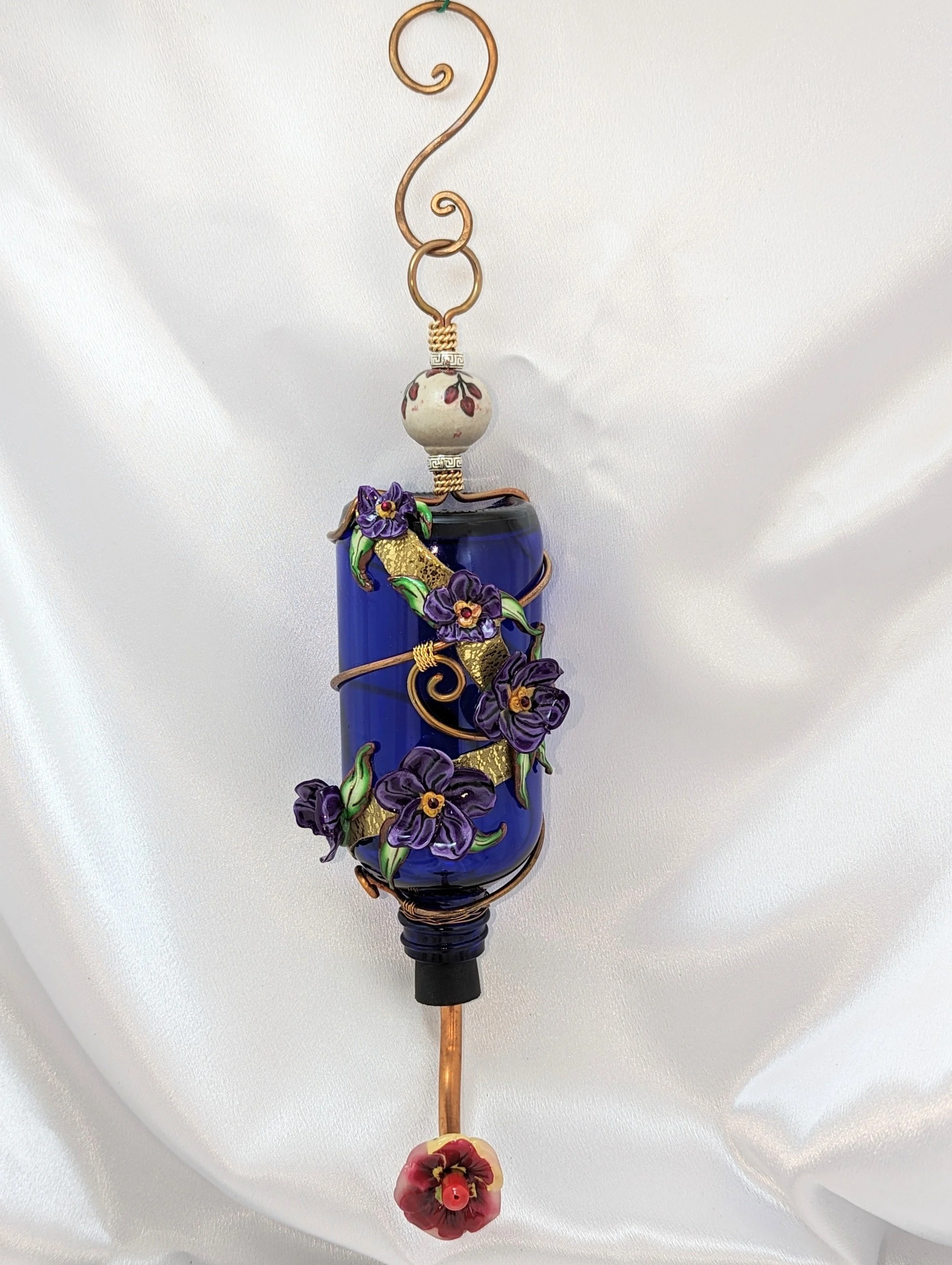 Purple Pansy Elegance - Hummingbird Feeder