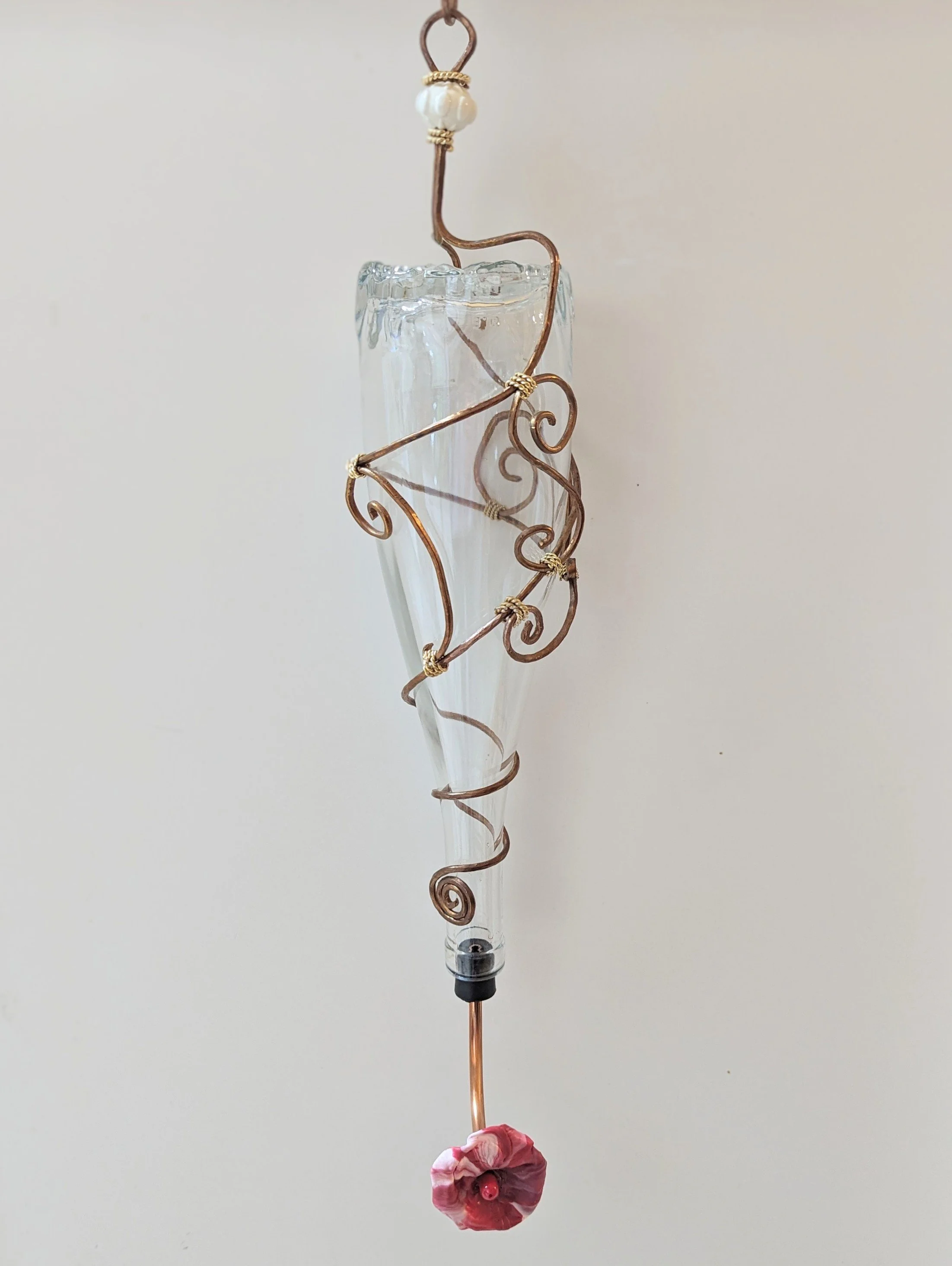 Copper Spiral Grace - Hummingbird Feeder