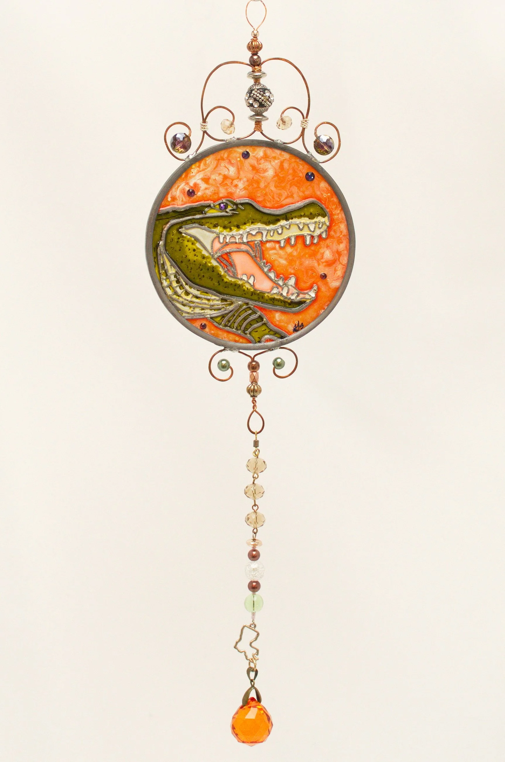 Hungry Gator Illusion Glass - Bayou Hunger in Painted Flame