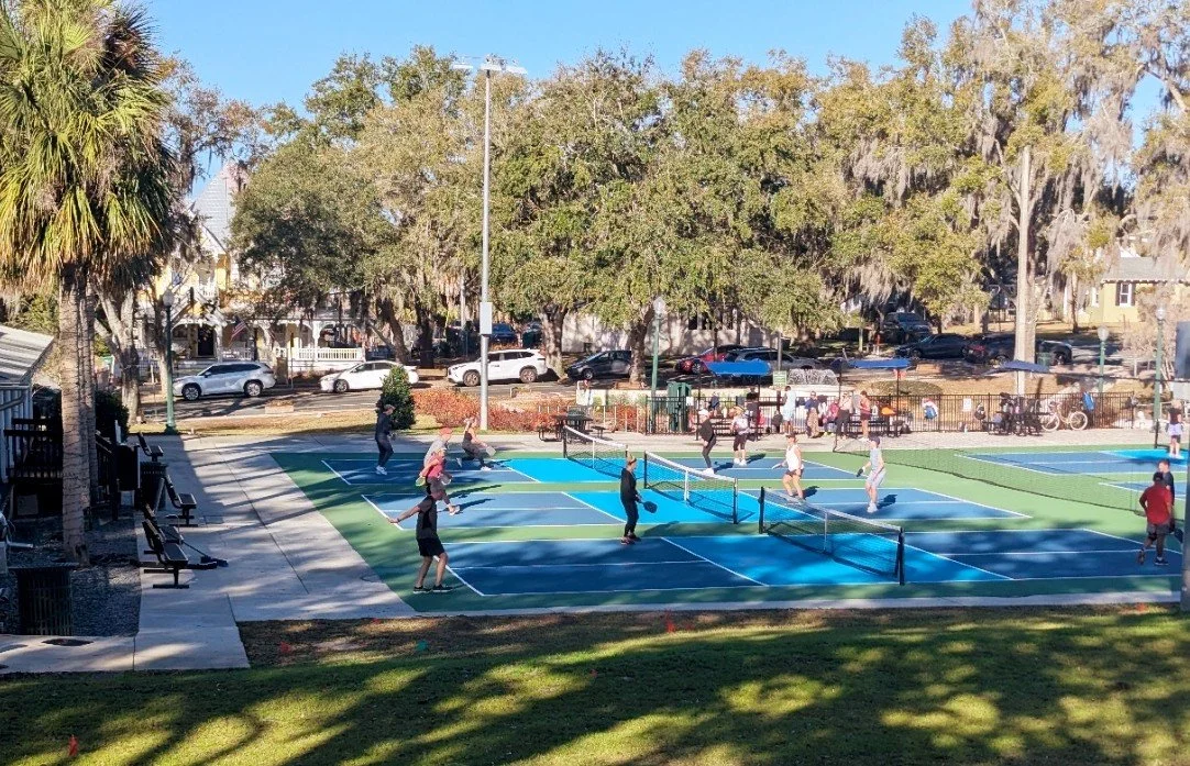 Day 48 - These are the very popular Pickle Ball courts at the main park in our small downtown. This is in the charming Florida city of Mount Dora.
