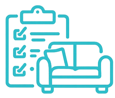 Room icon representing the implementation of the final interior design.