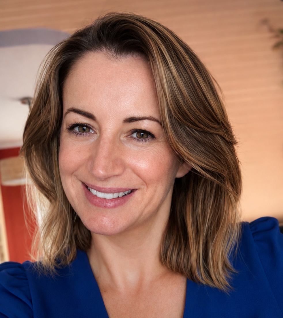 Portrait of Andrea Adamicka, founder and interior designer of Farbaa Interiors.