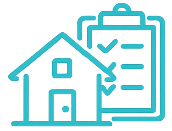 House icon representing the in-home consultation and home assessment.