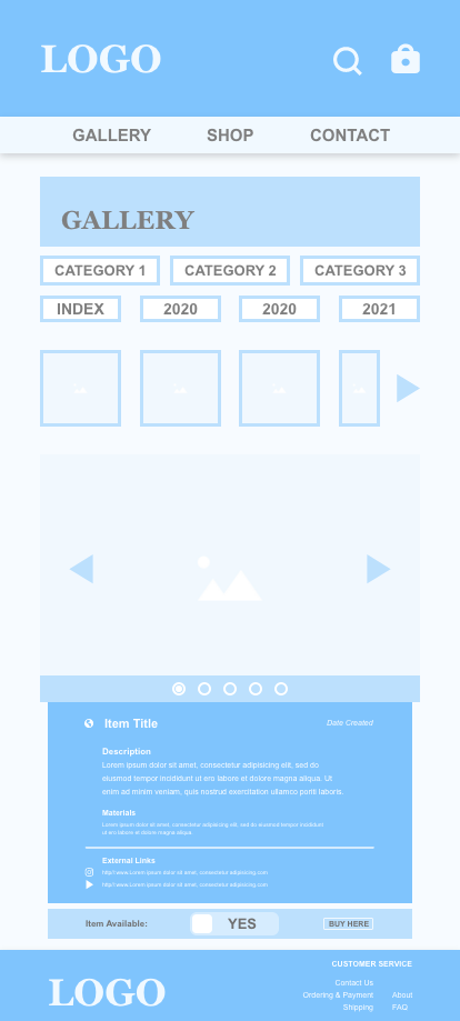 (Mobile) UX Design - Wireframe - Gallery