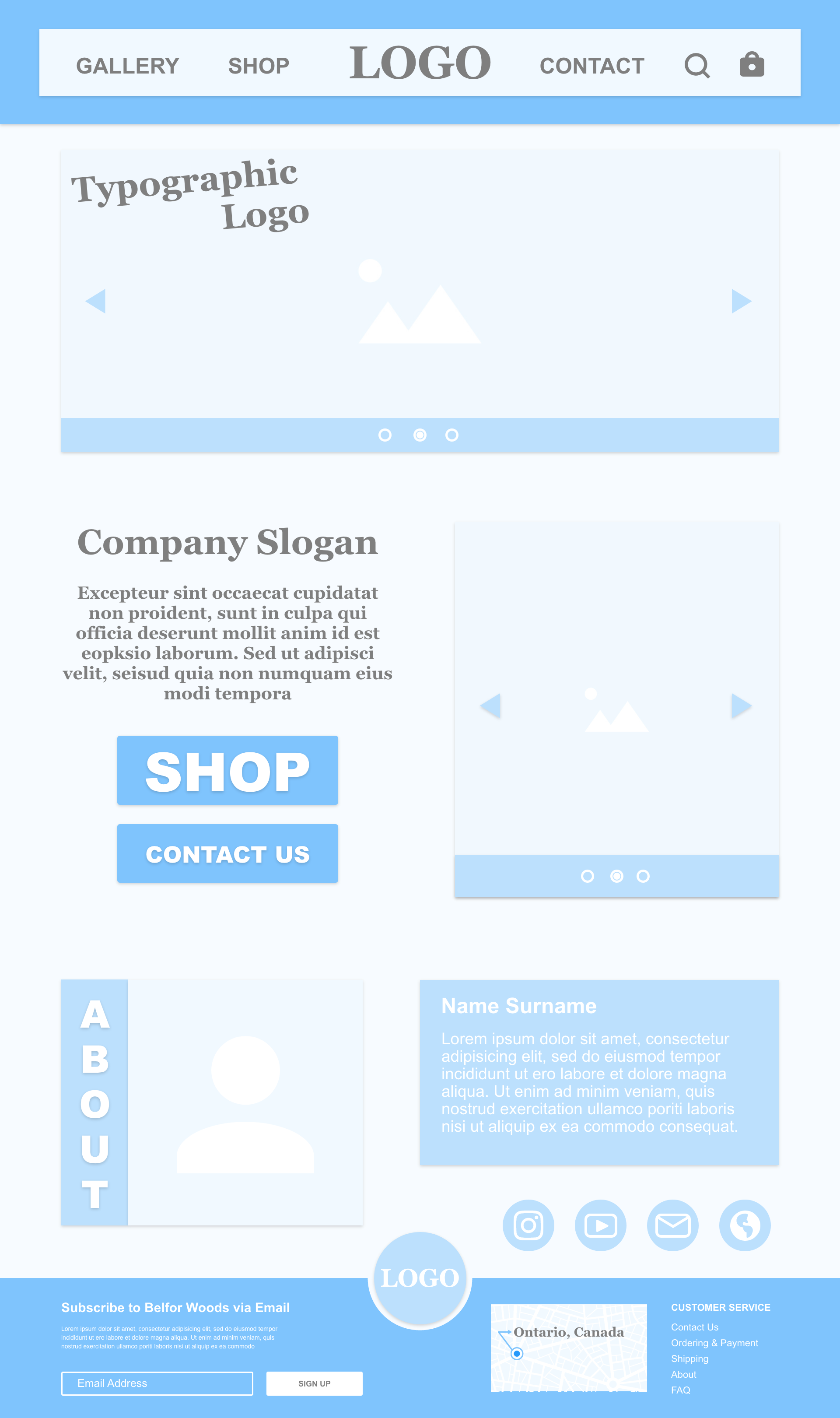 (Desktop) UX Design - Wireframe - Landing Page