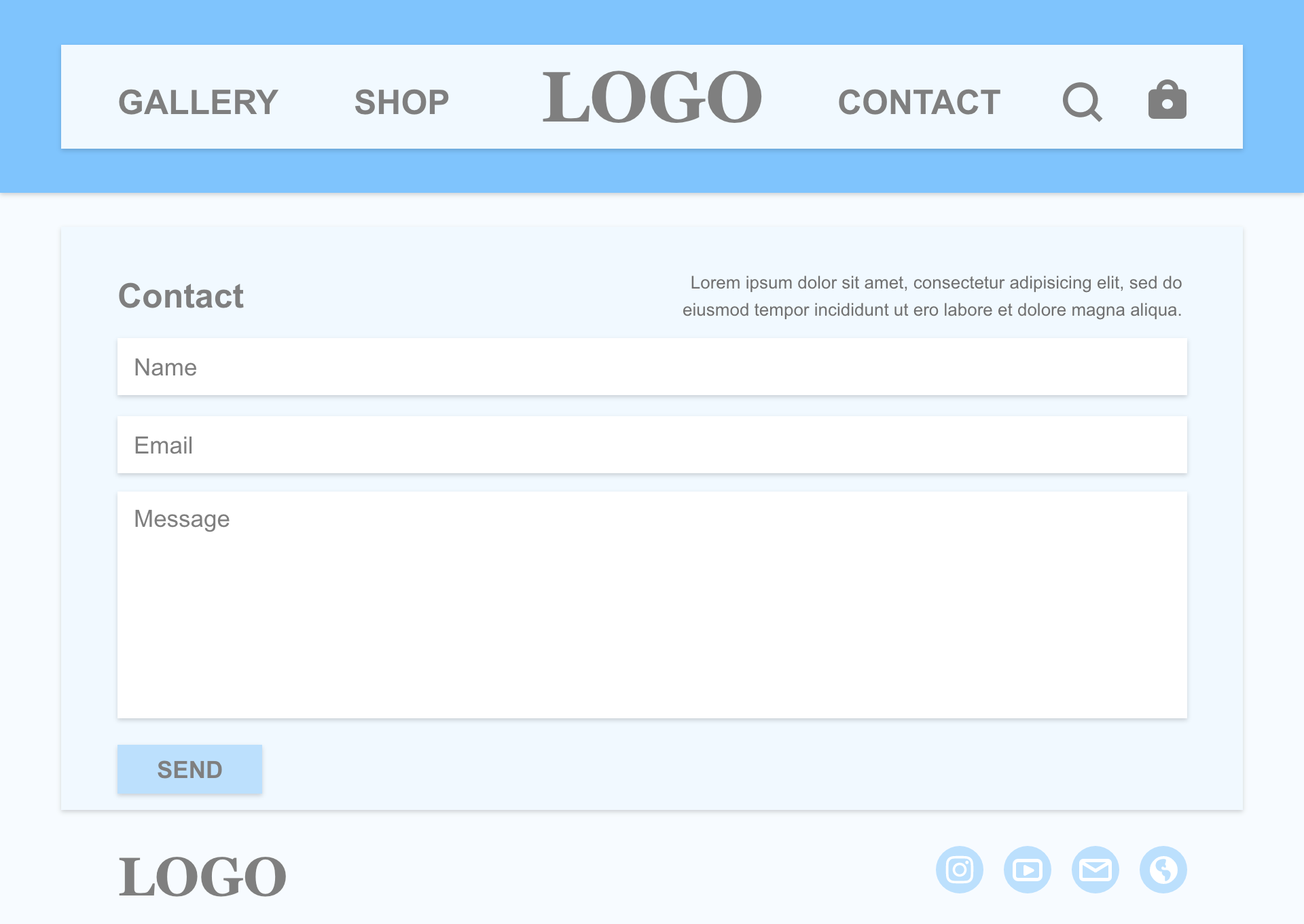 (Desktop) UX Design - Wireframe - Contact