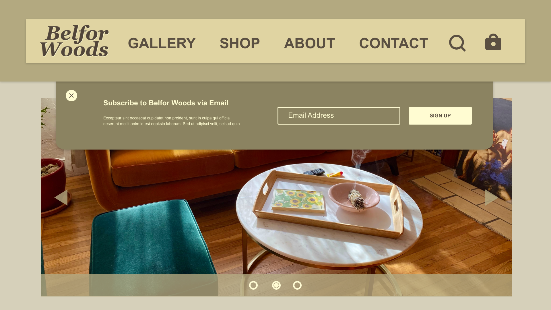 (Desktop) UI Design - Prototype - Landing Page - Pop-Up