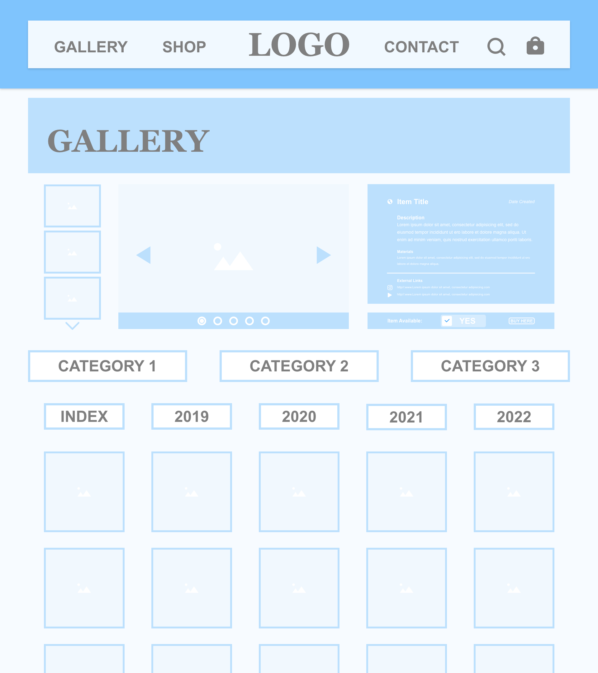 (Desktop) UX Design - Wireframe - Shop