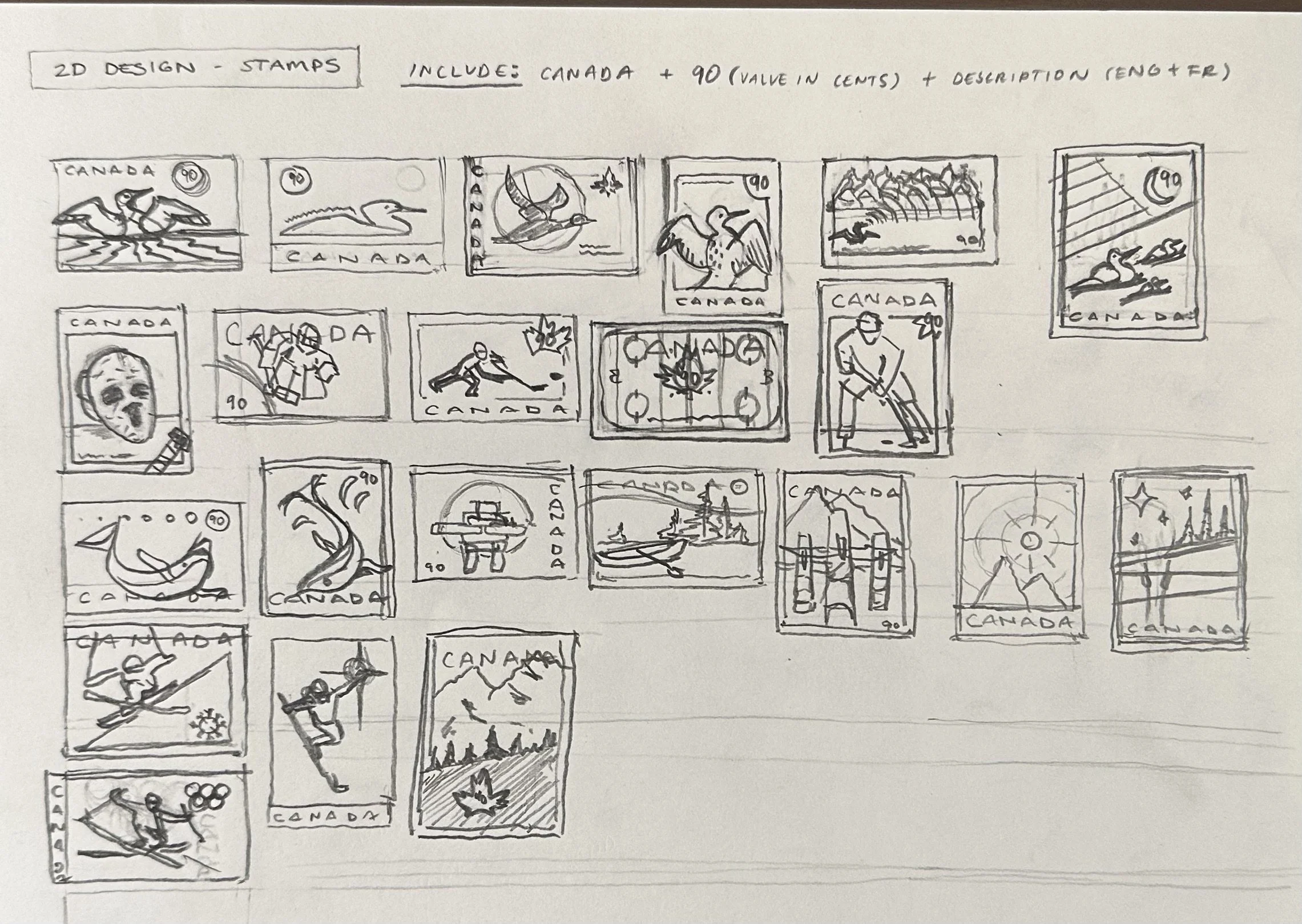 Process Work - Thumbnail Sketches