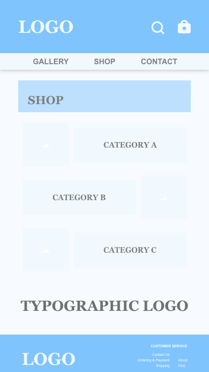 (Mobile) UX Design - Wireframe - Shop