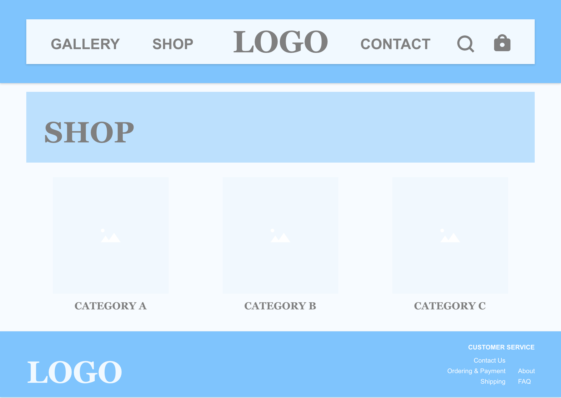 (Desktop) UX Design - Wireframe - Shop