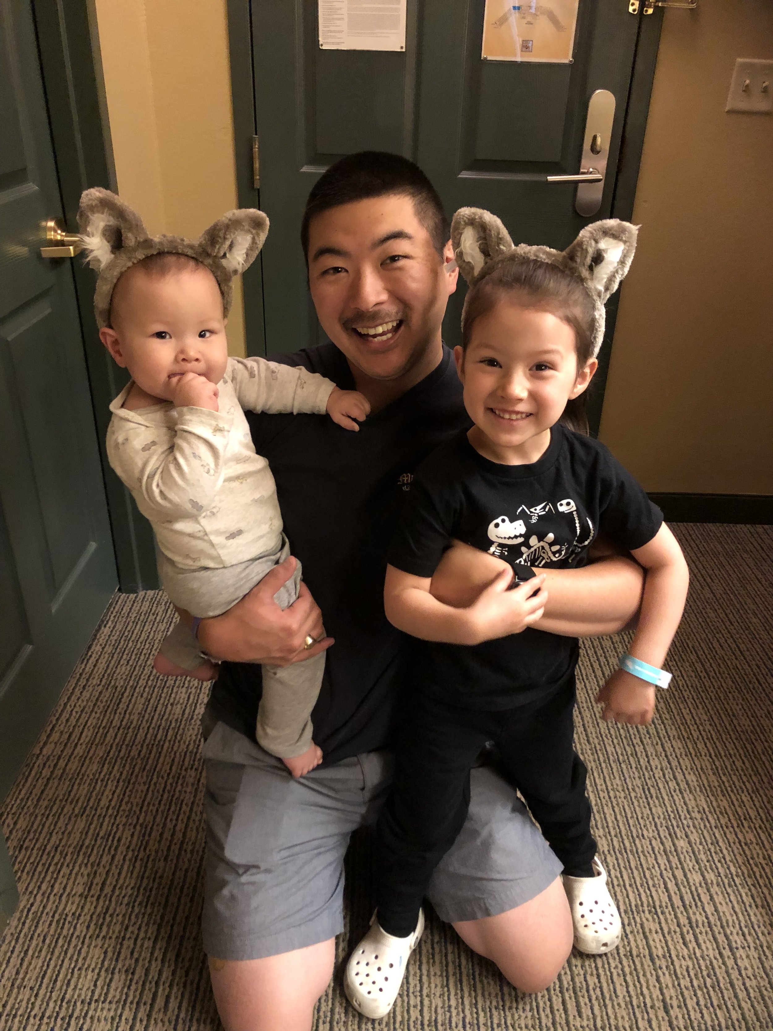 Michael Lee with his two small children. Vote for Michael Lee running for Multnomah County Judge in 2026 election.