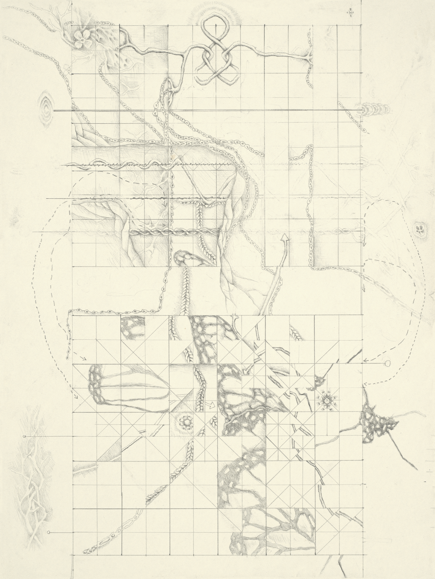 Untilted, (Spirit's Gravity Series) 2020-21. Graphite on paper, 9" x 12"