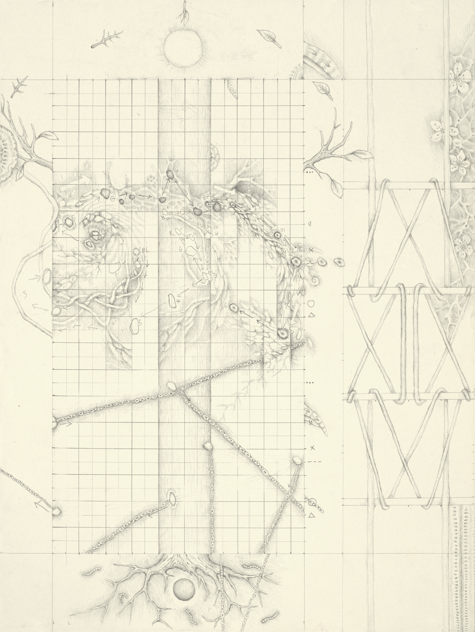 Untilted, (Spirit's Gravity Series) 2020-21. Graphite on paper, 9" x 12"