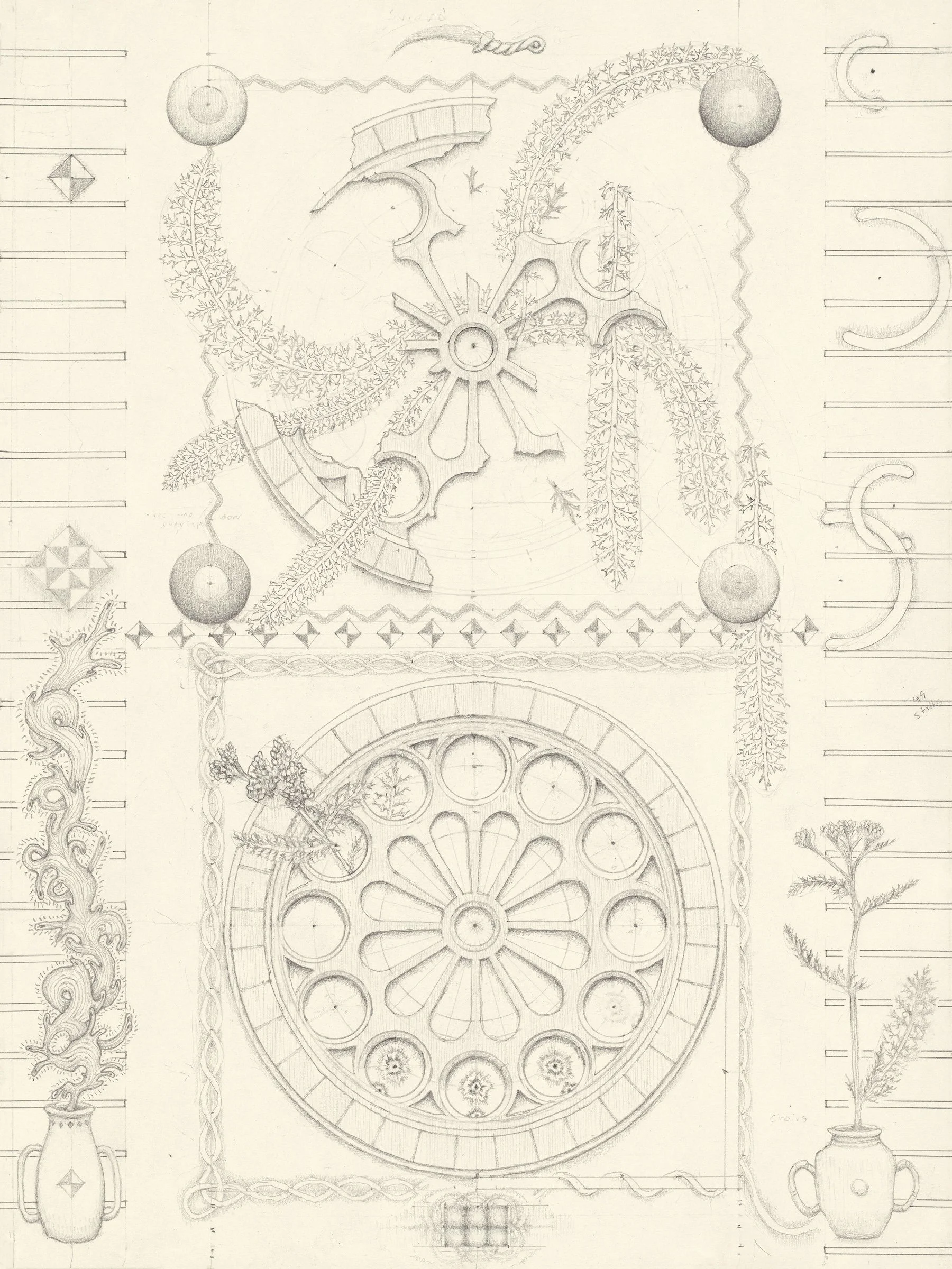 567, 2022. Graphite on paper 9" x 12" 