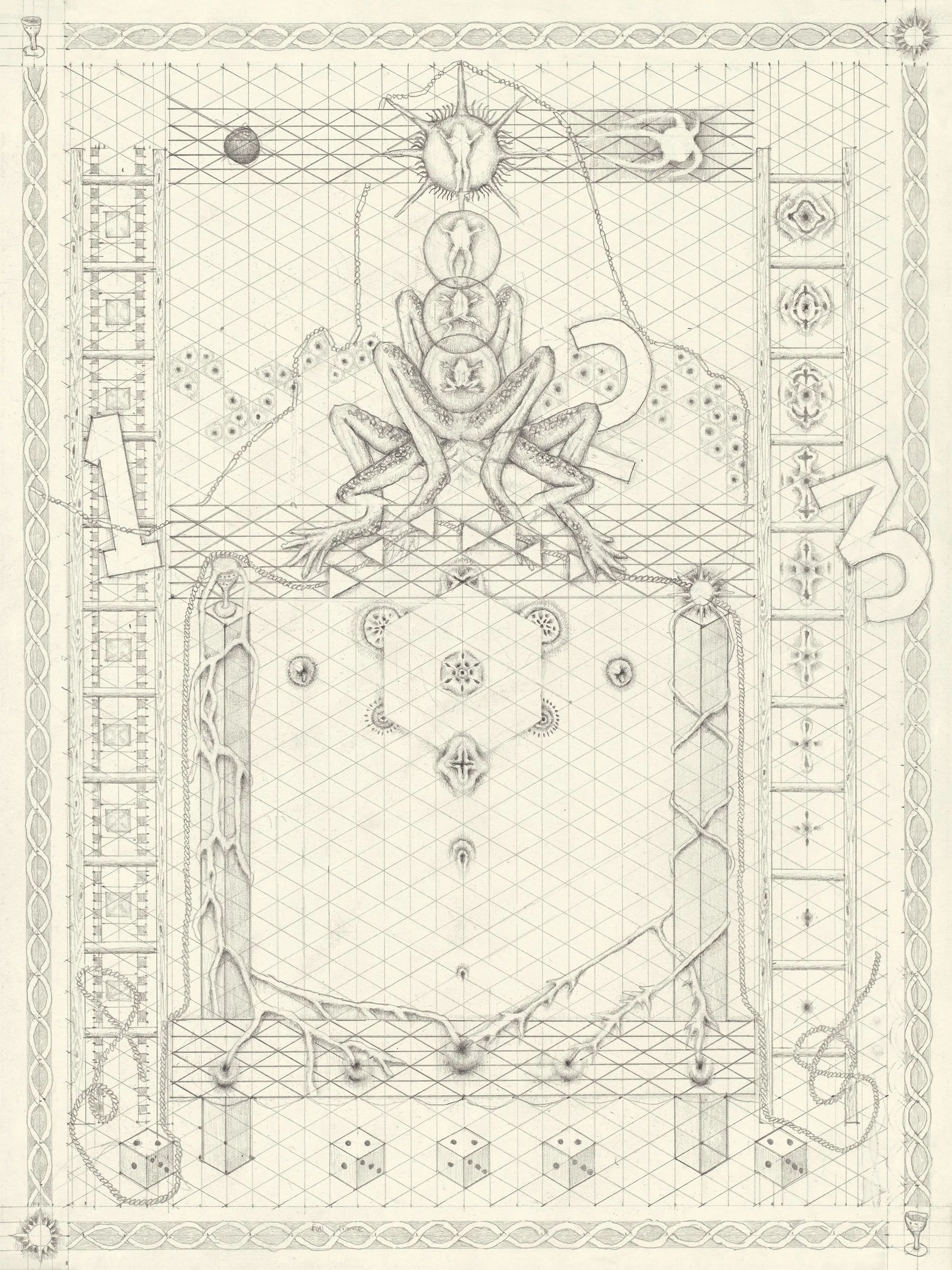 Solar Leap, 2022. 9" x 12" graphite on paper 