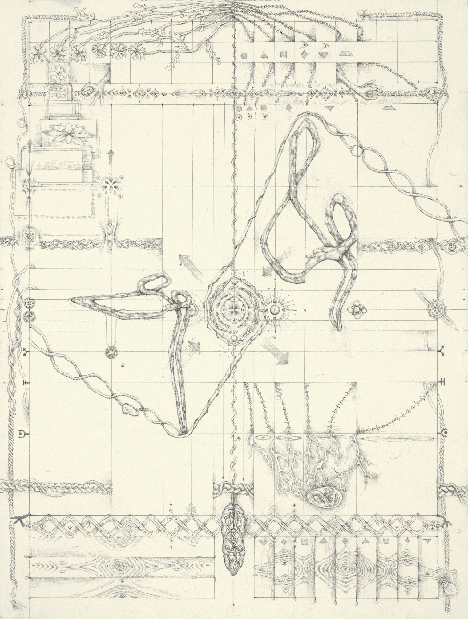 Untilted, (Spirit's Gravity Series) 2020-21. Graphite on paper, 9" x 12"