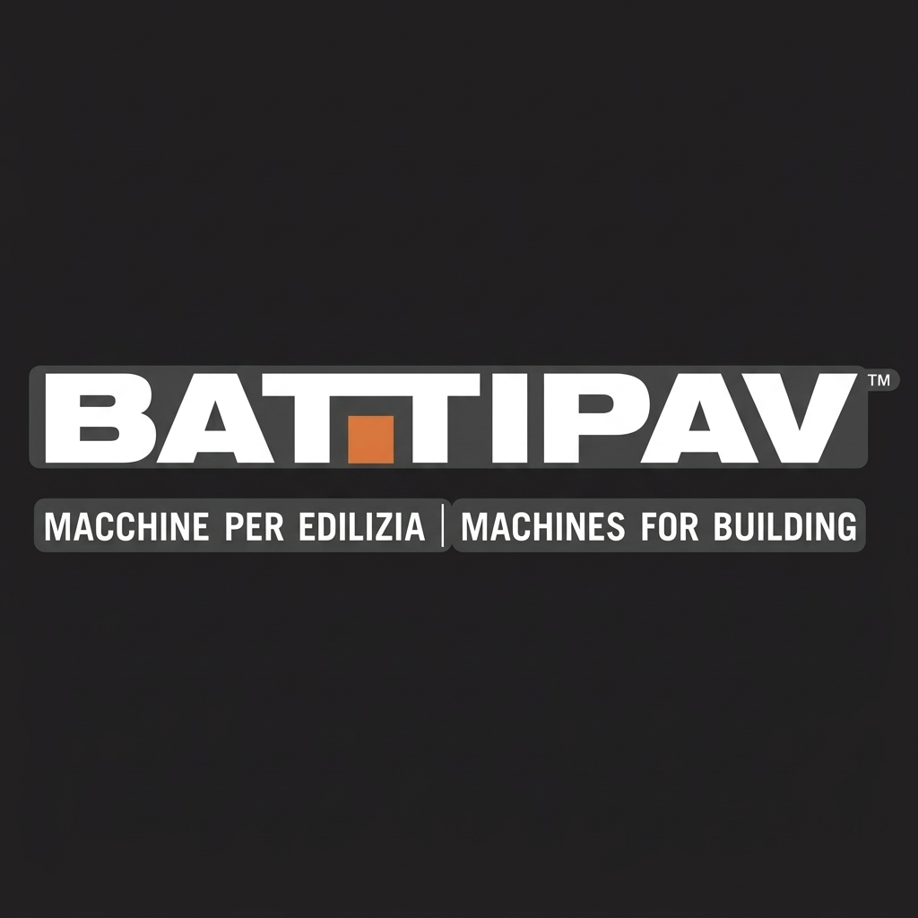 Logo con il testo 'BATTIPAV' e le parole 'MACCHINE PER EDILIZIA' e 'MACHINES FOR BUILDING'