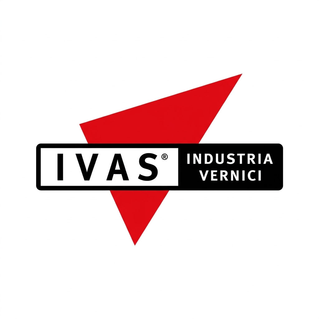 Logo dell'industria di vernici Ivas con un triangolo rosso stilizzato.