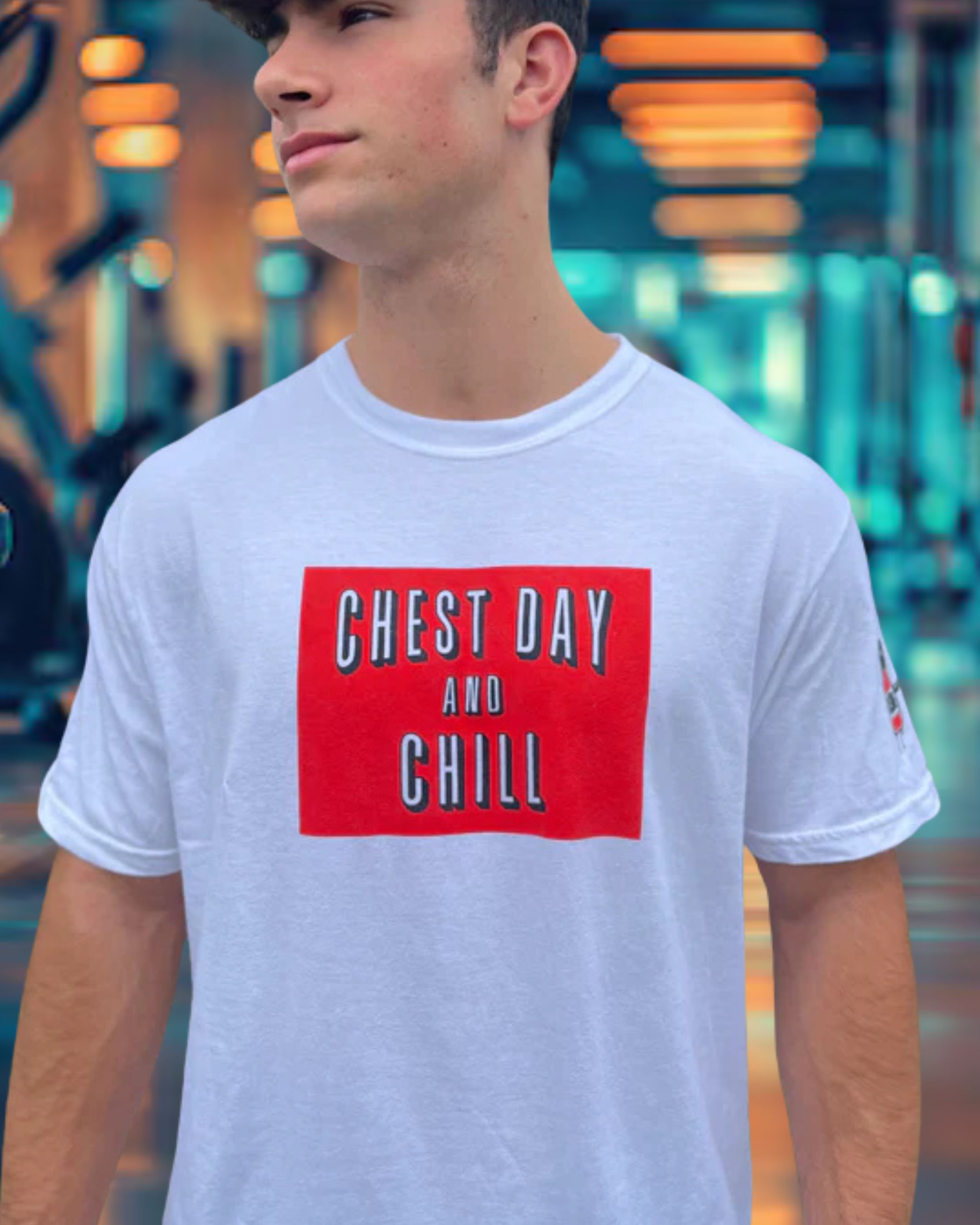 Chest Day and Chill T-Shirt (White)