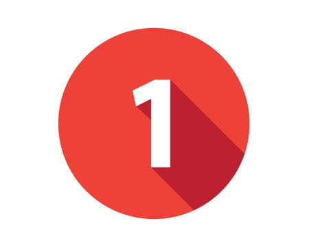 A red circle with the number one in white in the center.