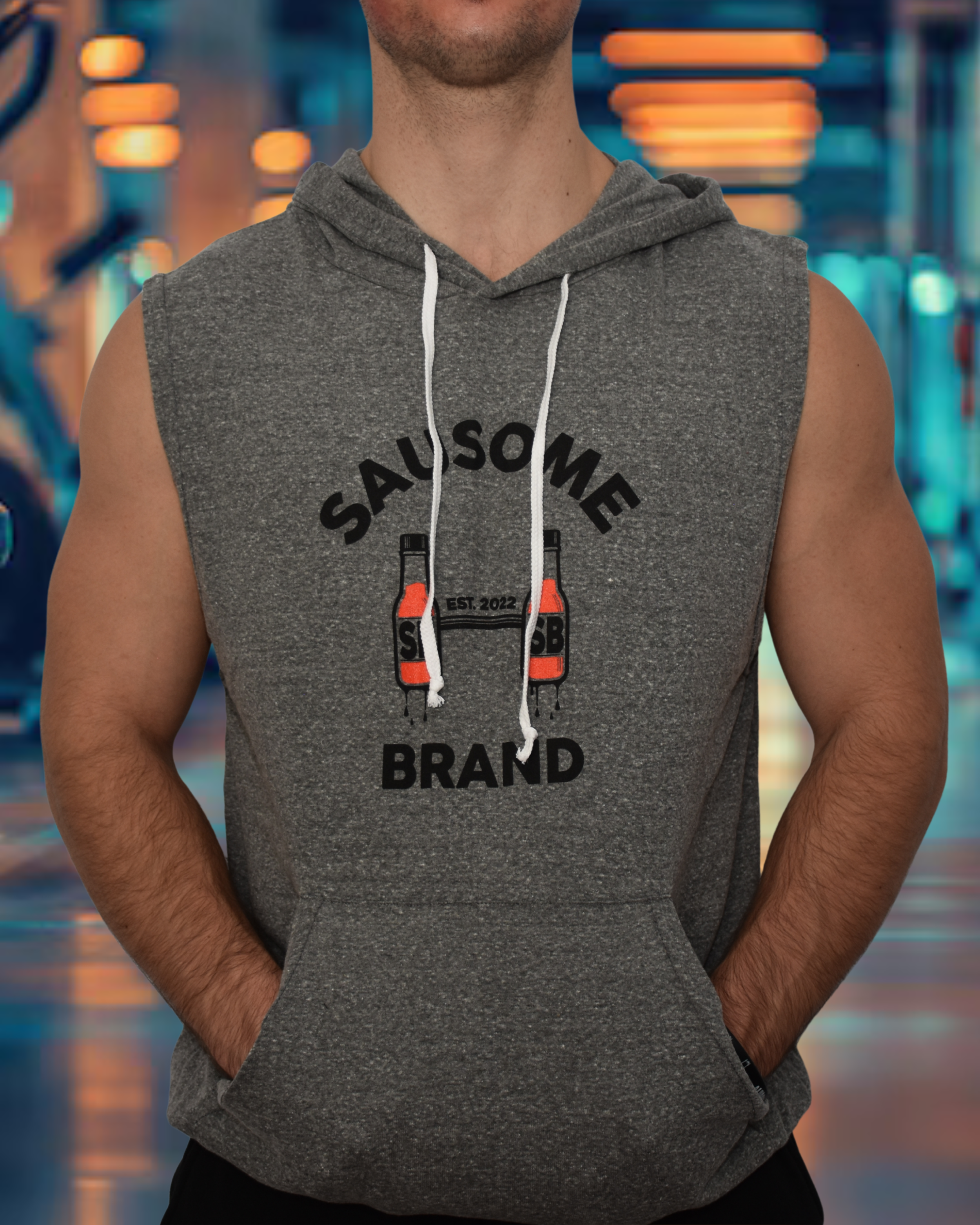 Crush Your Goals Sleeveless Hoodie (Heather Grey)