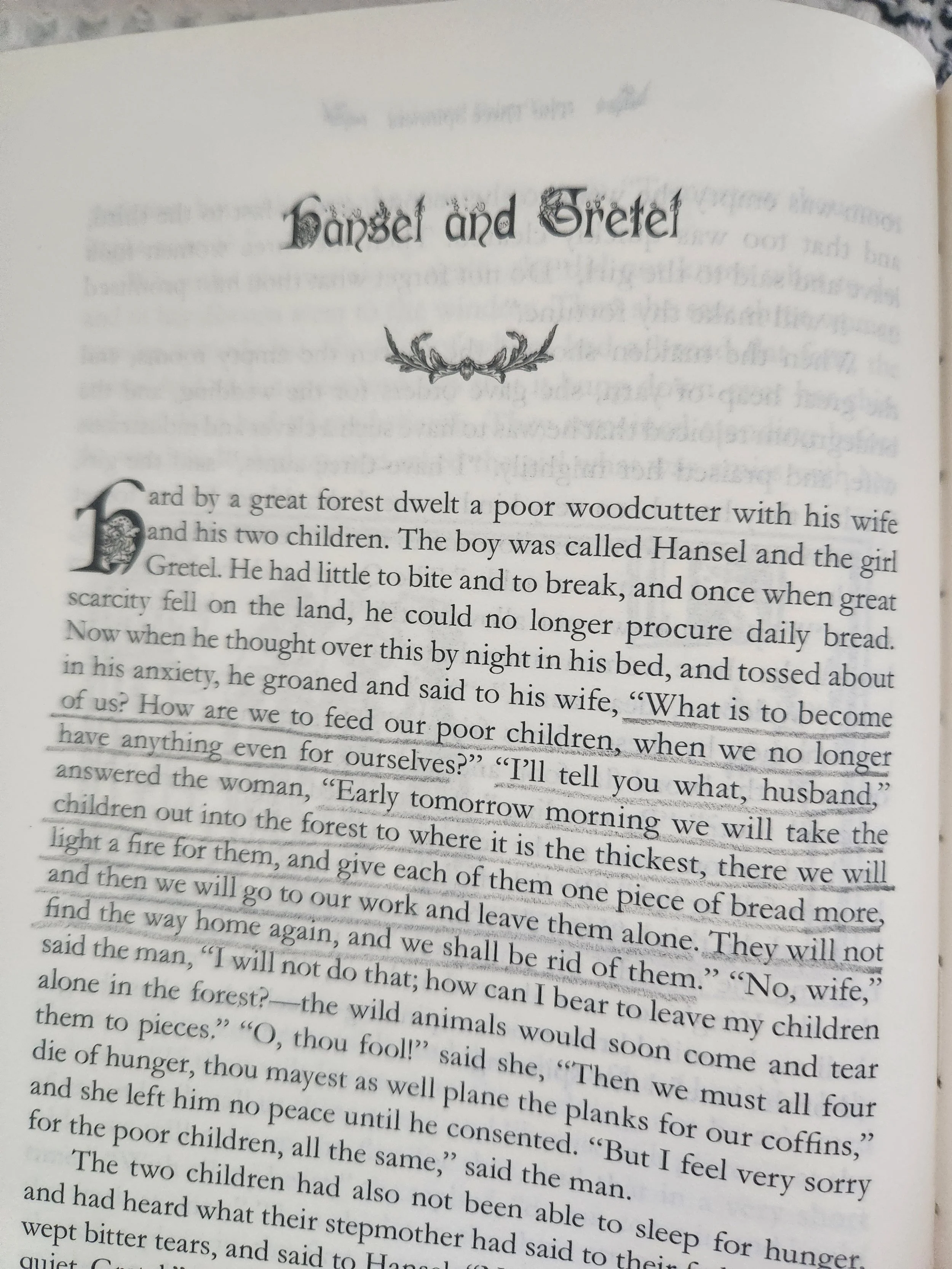 A quote from Hansel and Gretel