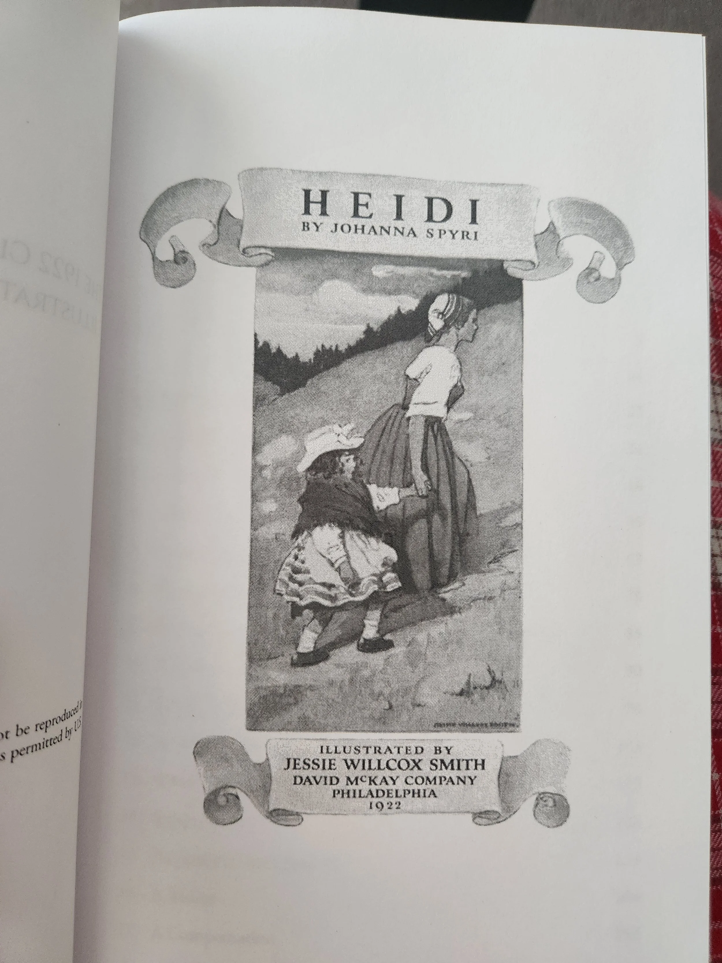 Illustration of Heidi in the Alps.