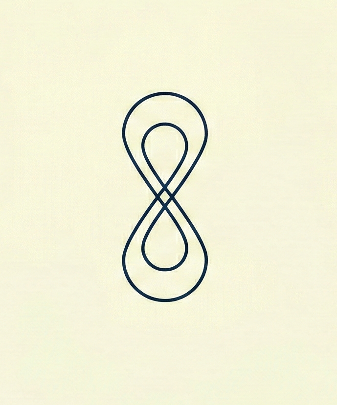 A black wire sculpture in the shape of an infinity symbol on a plain white background.