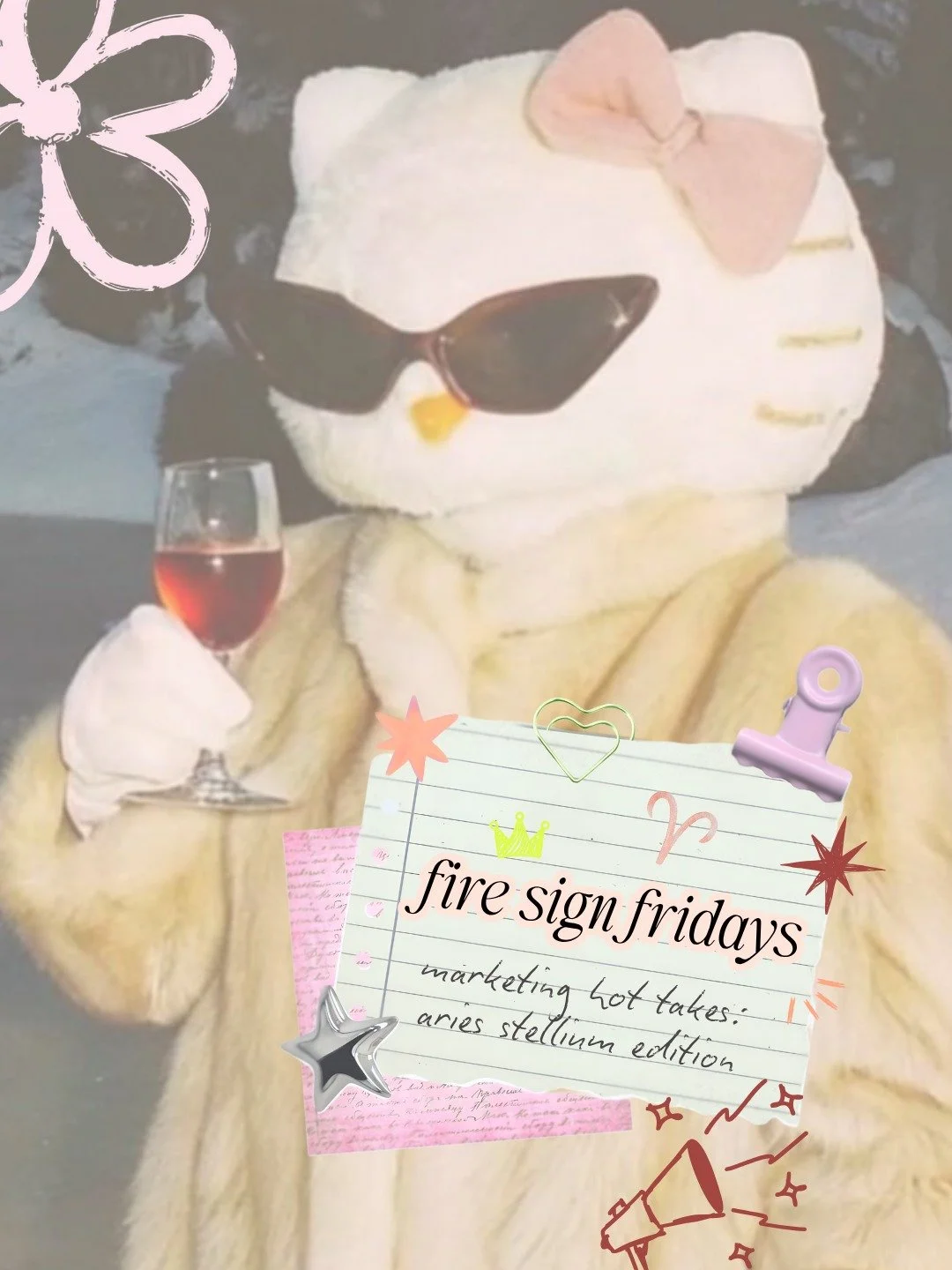 fire sign fridays ✦ aries stellium edition

it's giving: sunglasses indoors. wine before noon. telling you the truth nobody asked for.

8 marketing hot takes for the founders who are tired of being polite about it 😏

which one stung? 🐝

save this f