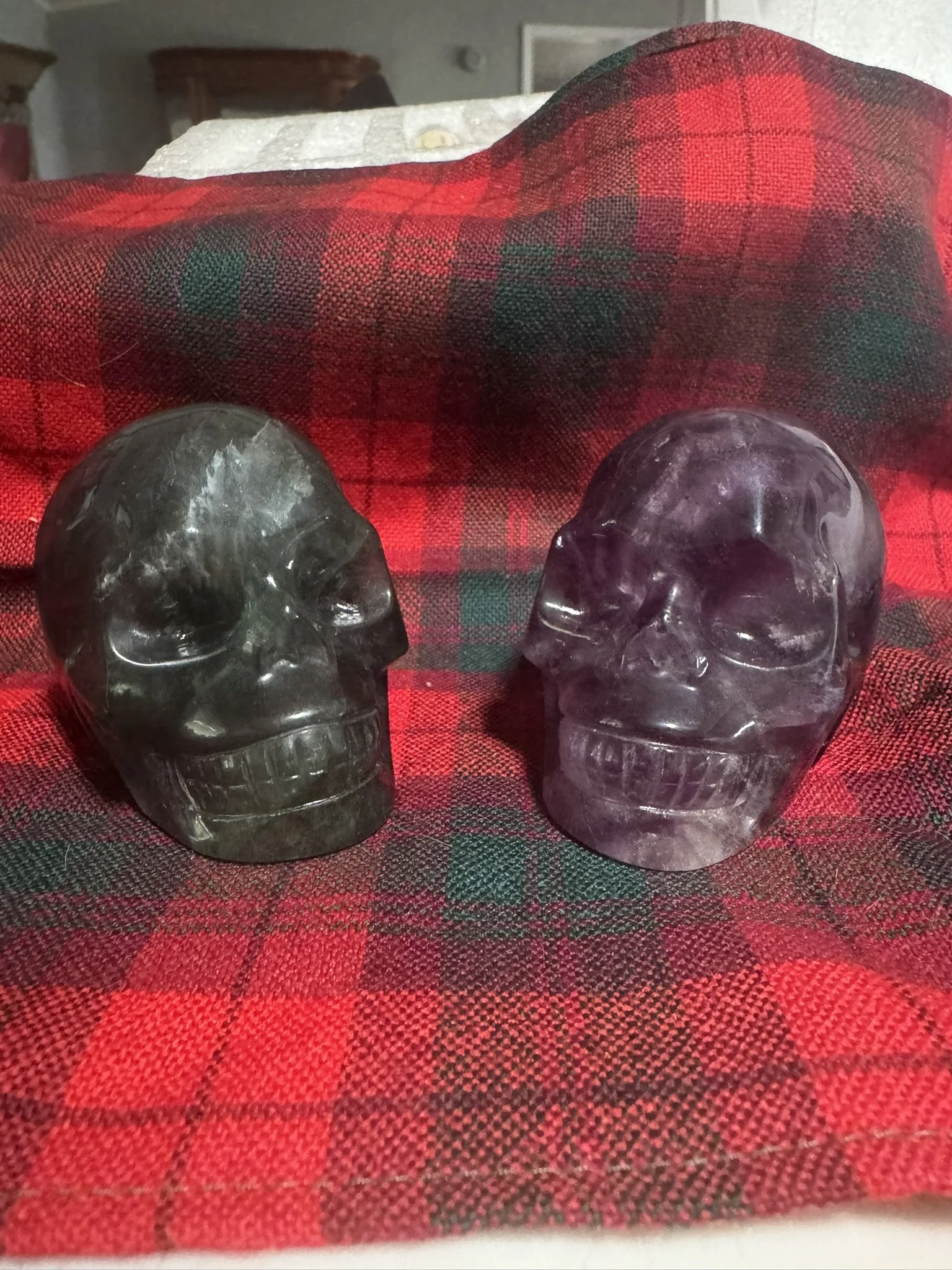 Flourite crystal skulls