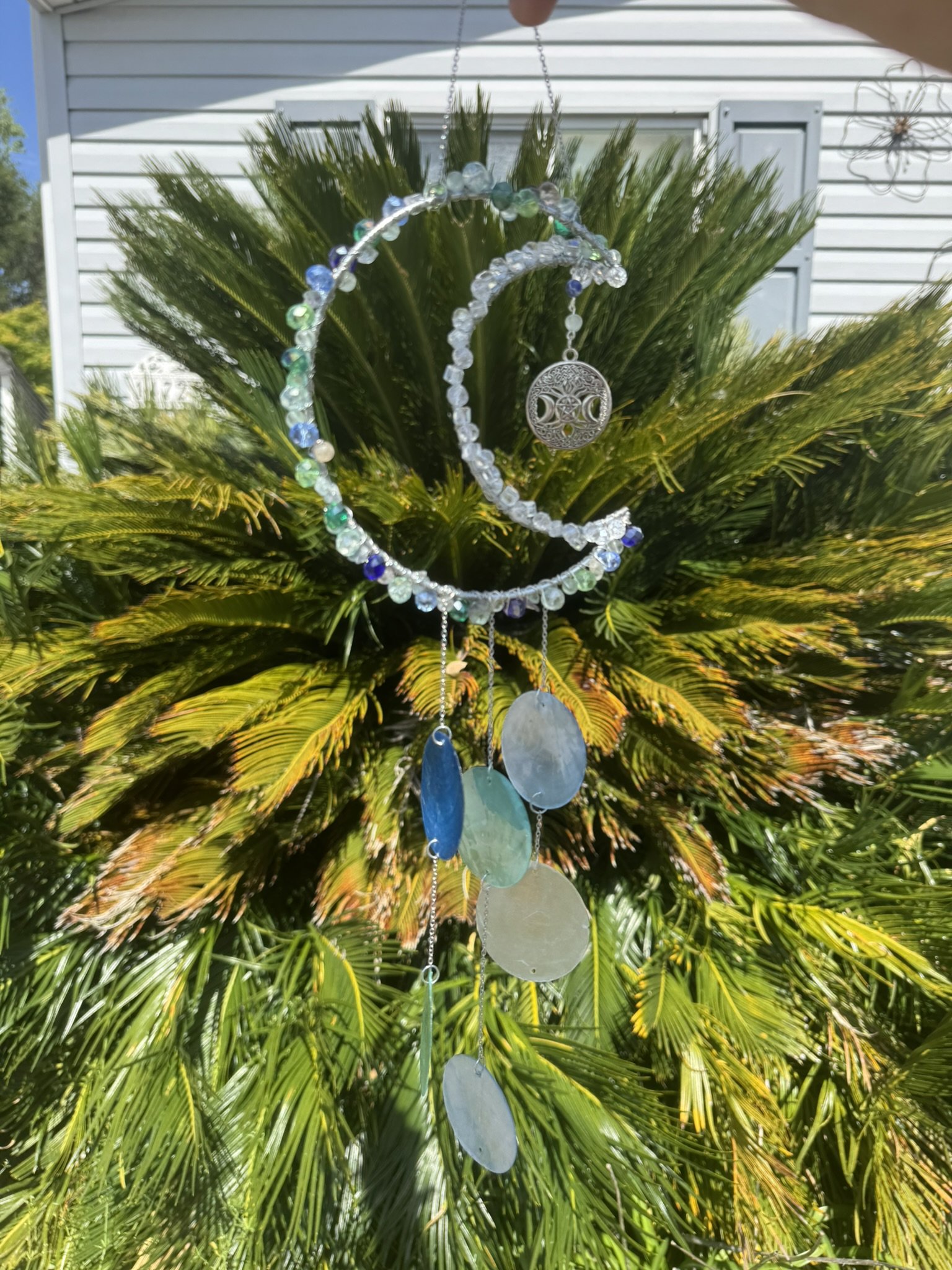 Half moon sea-inspired sun catcher