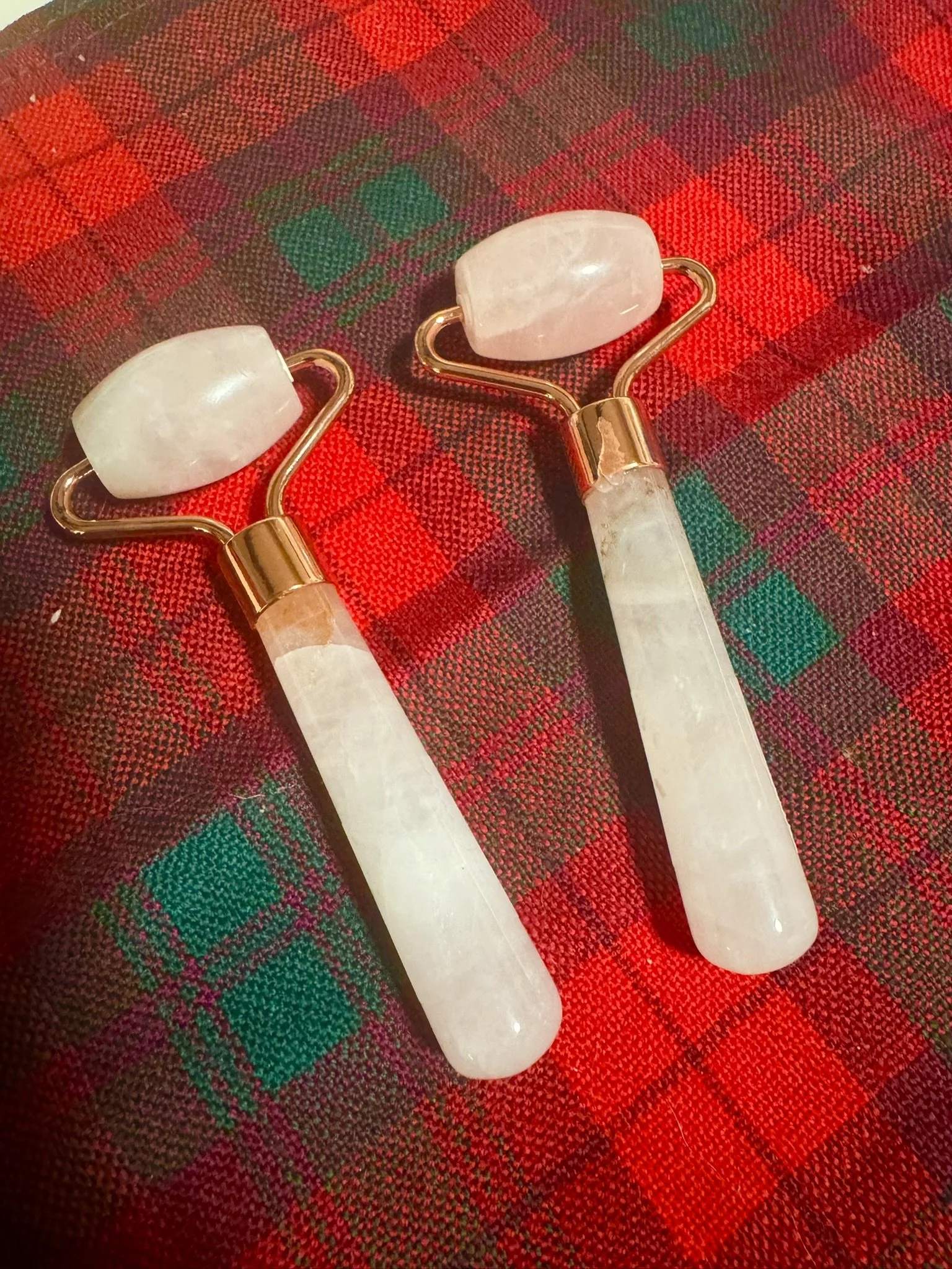 Rose Quartz crystal facial rollers