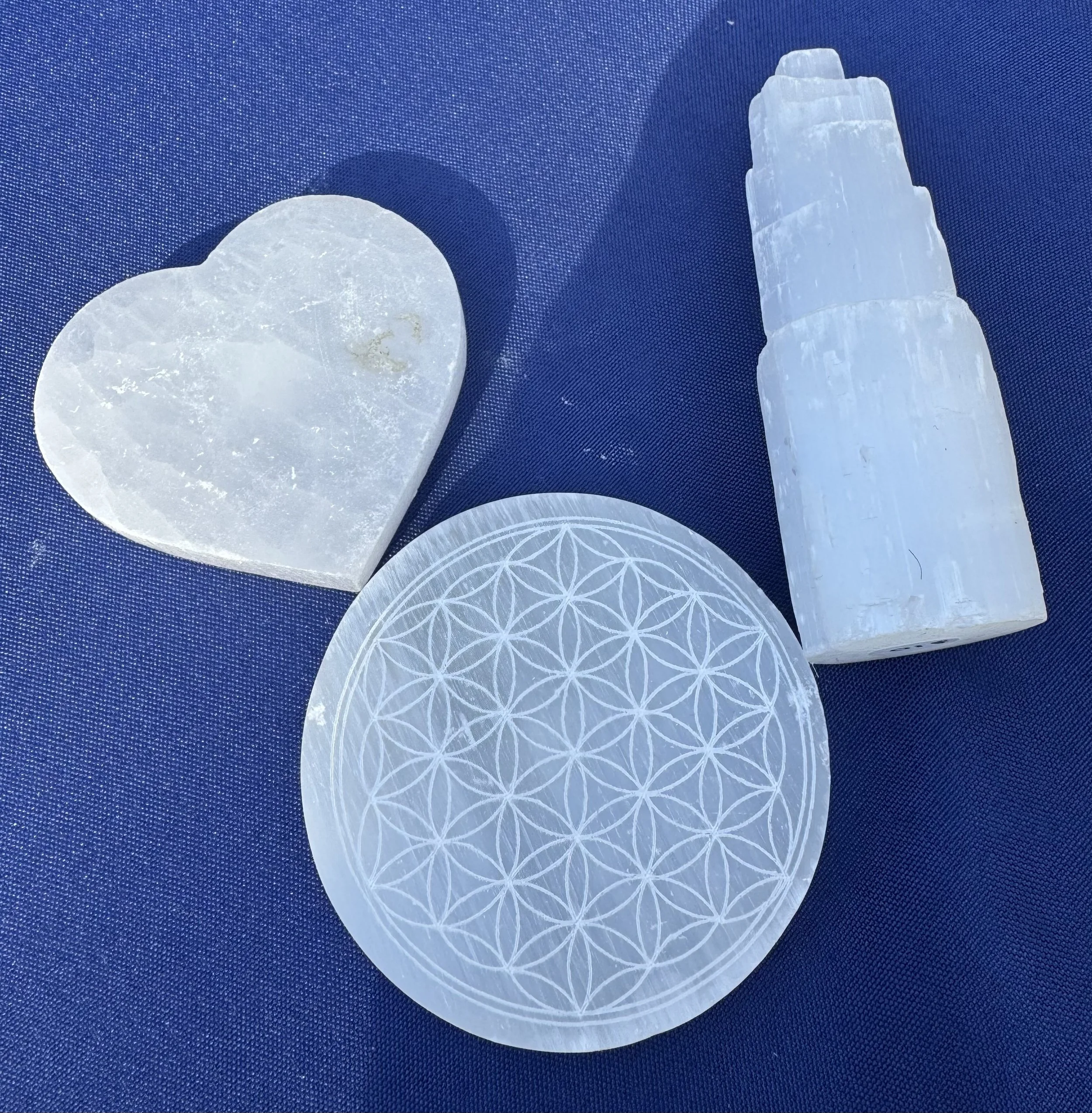 Selenite Towers, Plates and Bowl
