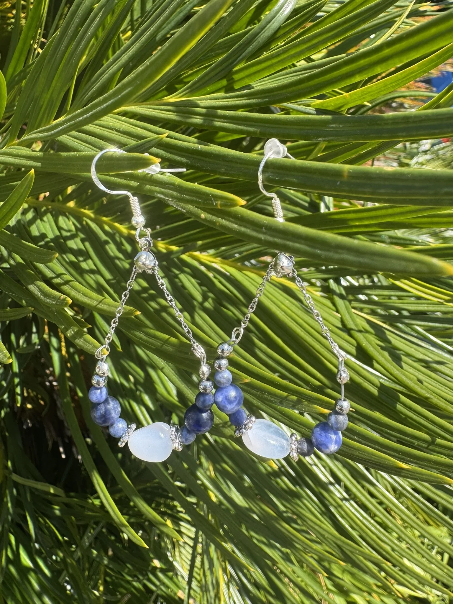 Blue lace agate and sodalite earrings