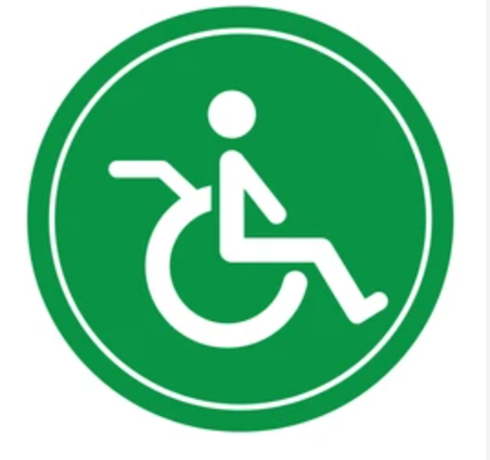 Panneau de signalisation pour personnes en fauteuil roulant