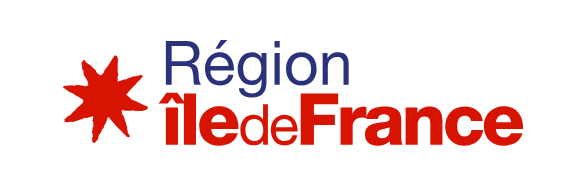 Logo de la région Île-de-France avec une étoile rouge stylisée et le texte 'Région Île-de-France'