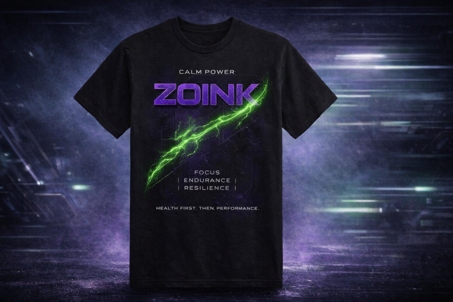ZOINK T-shirt with electric design.png