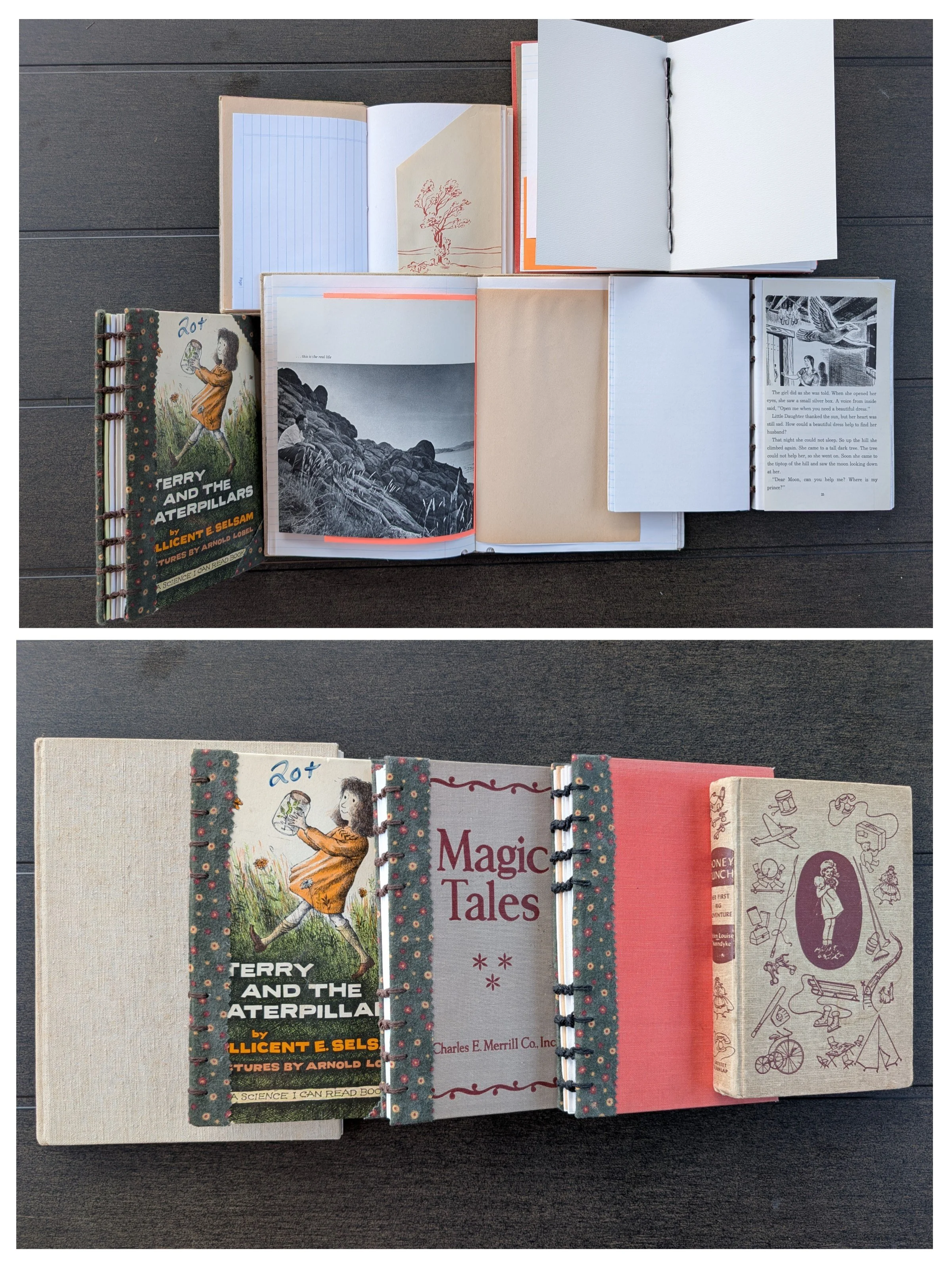 Journals; upcycled paper and books