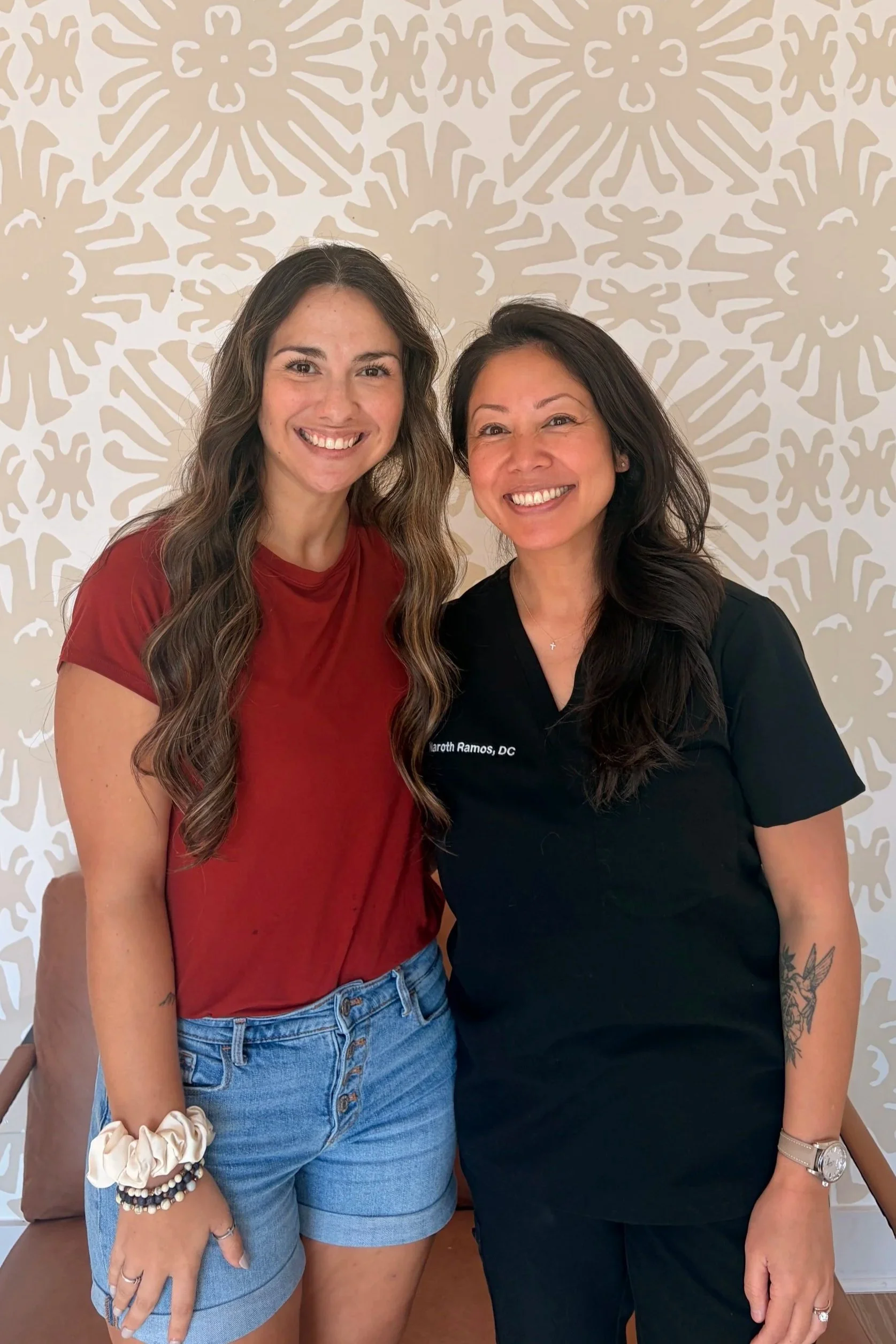 Dr. Naroth Ramos, DC with a Mom patient.