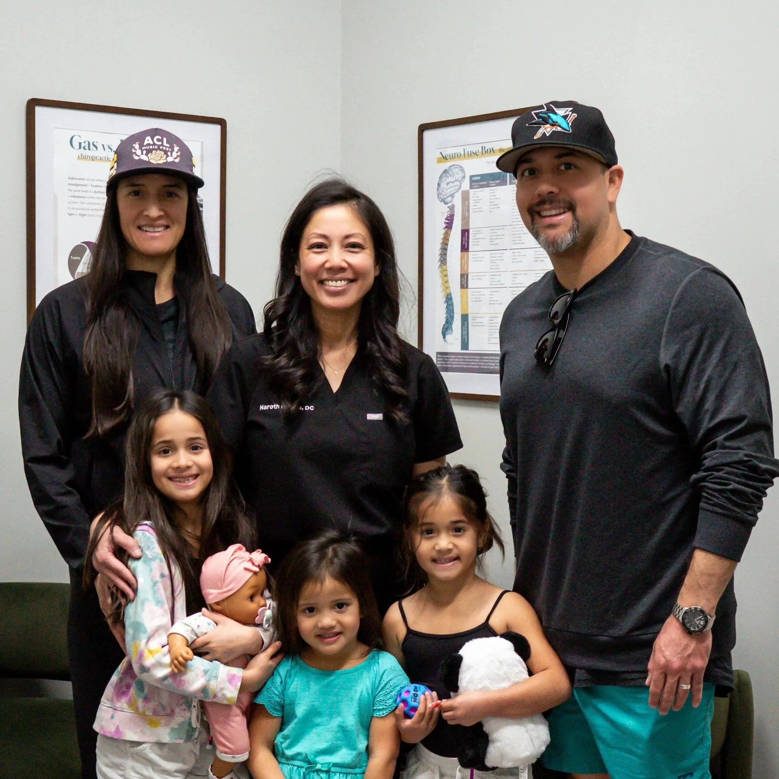 Dr. Naroth Ramos, DC with a family from Back To You Chiropractic