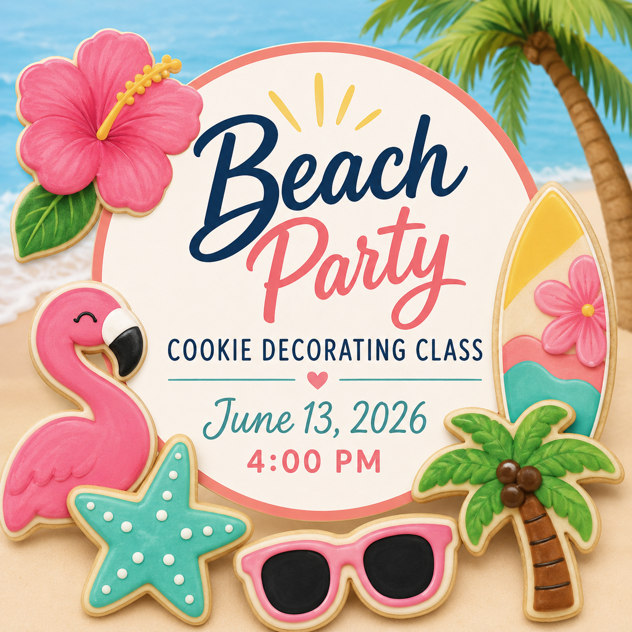 Beach Party Cookie Decorating Class